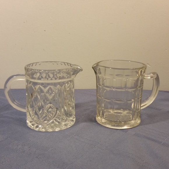 Vintage Two Glass Creamers - Picture 1 of 10